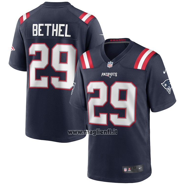 Maglia NFL Game New England Patriots Justin Bethel Blu
